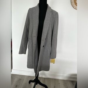 Women’s Grey Single-Breasted Pea Coat